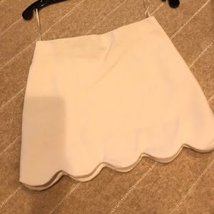 Topshop scalloped skirt in white